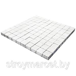 Тротуарная плитка Квадрат малый, 60 мм, белый, гладкая