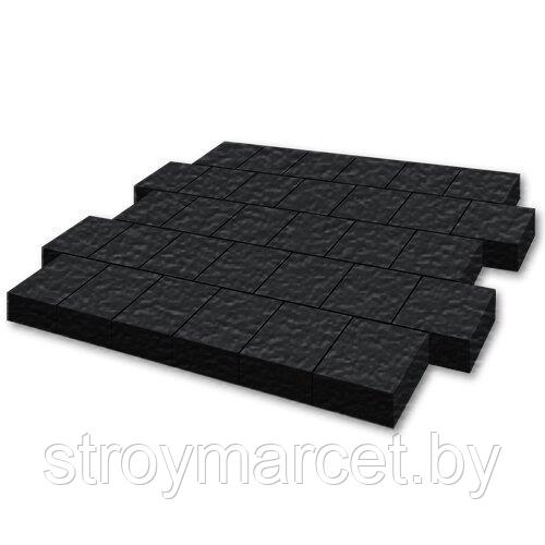 Тротуарная плитка Валенсия, 80 мм, черный, бассировка