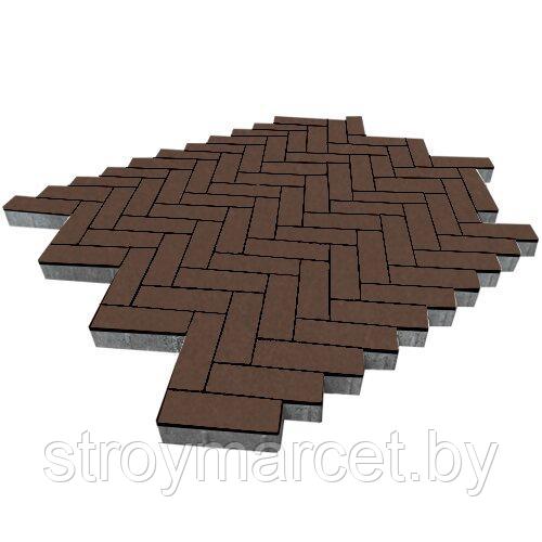 Тротуарная плитка Паркет, 60 мм, коричневый, гладкая
