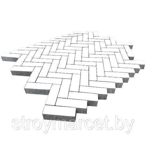 Тротуарная плитка Паркет, 60 мм, белый, гладкая - фото 1 - id-p196064116