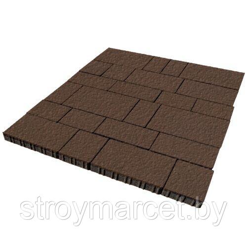 Тротуарная плитка Инсбрук Тироль, 60 мм, коричневый, бассировка