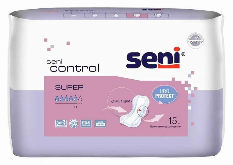 Урологические прокладки для женщин Seni Control Super, 15 шт. - фото 1 - id-p196088210