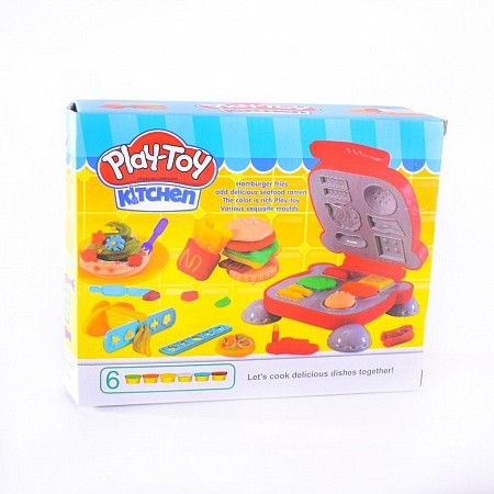 Набор для лепки из пластилина Play-Toy «Бургер гриль» аналог Play Doh