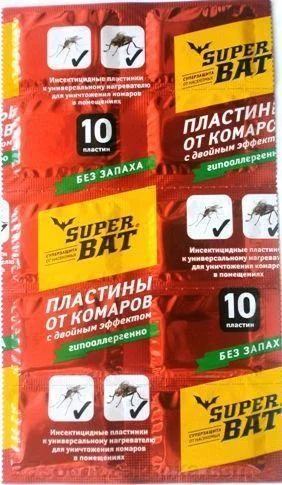 Пластины от комаров СуперБат красные РФ
