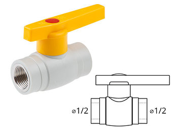 Кран шар. ПЭ 20 (5 к.с.) AV Engineering