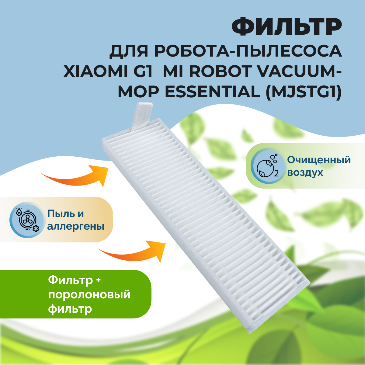 Фильтр для робота-пылесоса Xiaomi G1 Mi Robot Vacuum-Mop Essential (MJSTG1) 558131, фото 1
