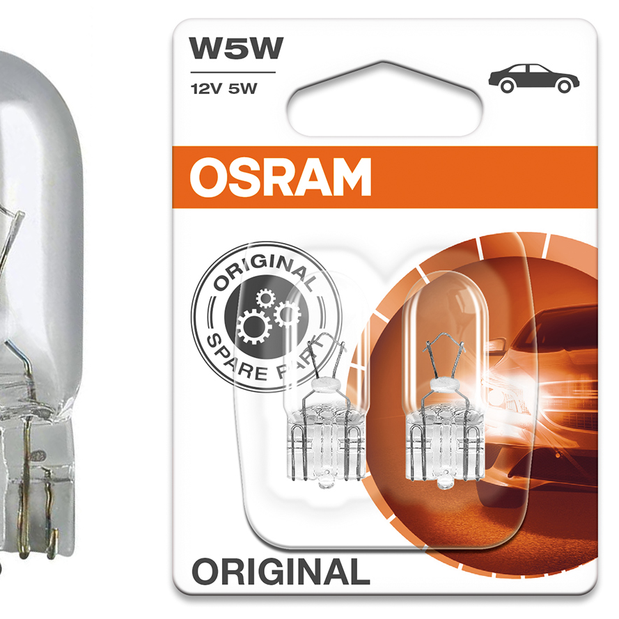 Авто лампа тип W5W 12V 5W, W2.1x9.5D, 2 шт в блистере OSRAM C10581071 - фото 2 - id-p196169044