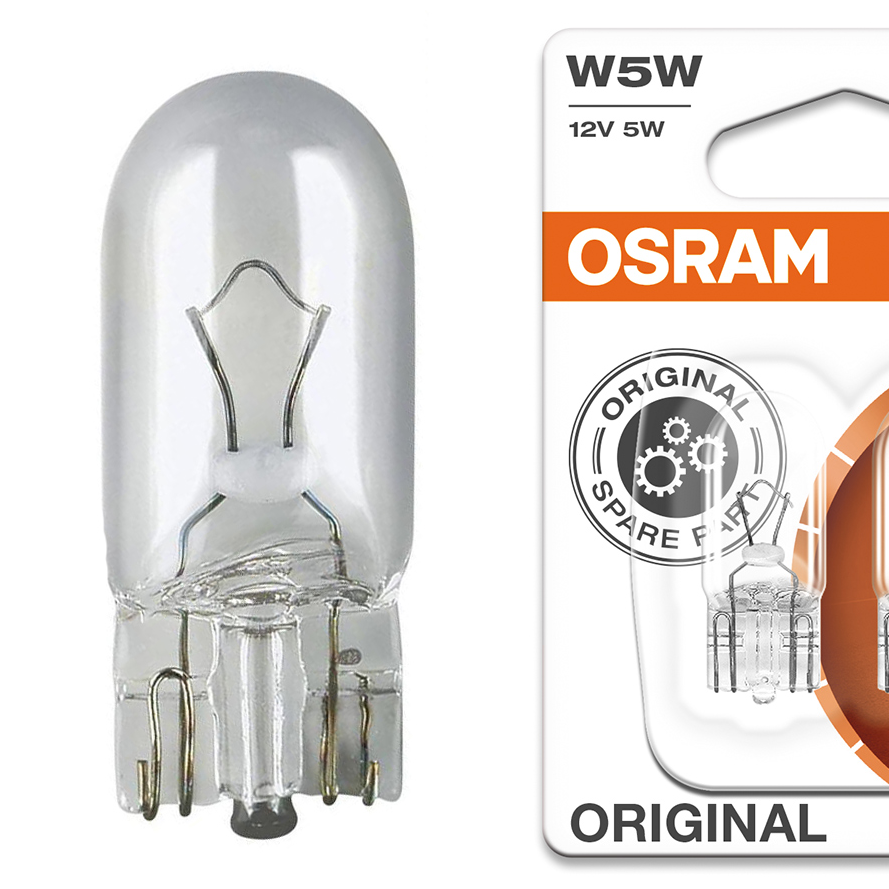 Авто лампа тип W5W 12V 5W, W2.1x9.5D, 2 шт в блистере OSRAM C10581071 - фото 1 - id-p196169044