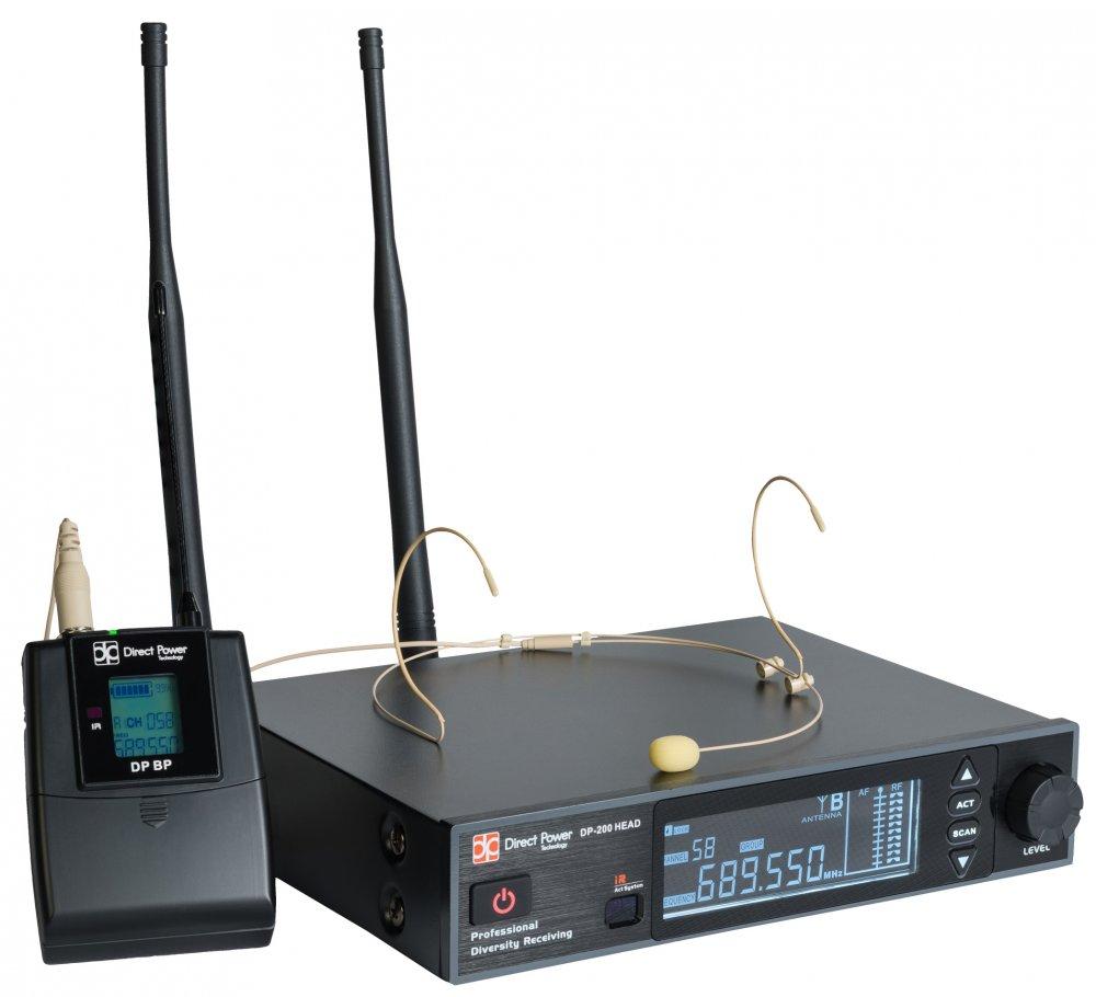 DP-200 HEAD радиосистема с головным микрофоном и ЖК-дисплеем, переключаемые частоты