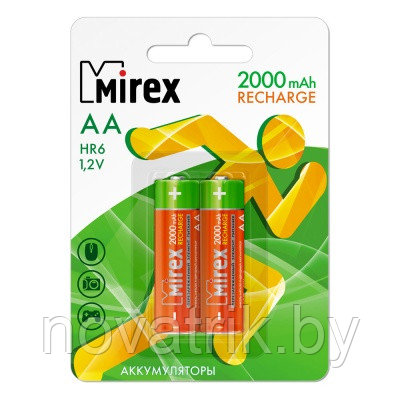 Аккумулятор Ni-MH Mirex HR6 / AA 2000mAh 1,2V 2ВР