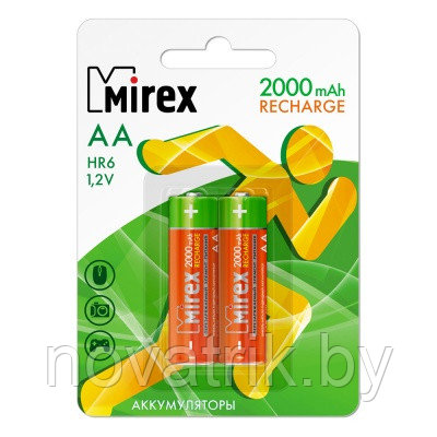 Аккумулятор Ni-MH Mirex HR6 / AA 2000mAh 1,2V 2ВР - фото 1 - id-p86357465