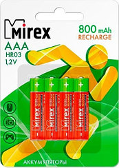 Аккумулятор Ni-MH Mirex HR03 / AAA 800mAh 1,2V 4BP