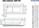 Ванна Ness Mono 160*70, фото 2