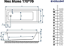 Ванна Ness Mono 170*70, фото 2