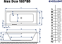 Ванна Ness Duo 180*80, фото 2