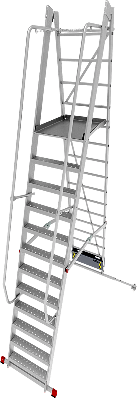 Профессиональная передвижная складная лестница-стремянка с платформой NV3540 3540112