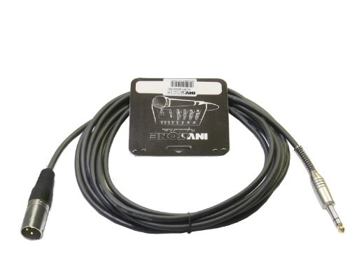 INVOTONE ACM1005S/BK - микрофонный кабель, 6,3 джек стерео - XLR (папа), длина 5 м (черный) - фото 1 - id-p196198531