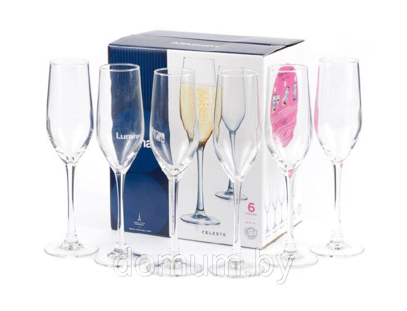 Набор бокалов для игристого вина Luminarc Celeste 6шт 160мл L5829 - фото 3 - id-p196201423