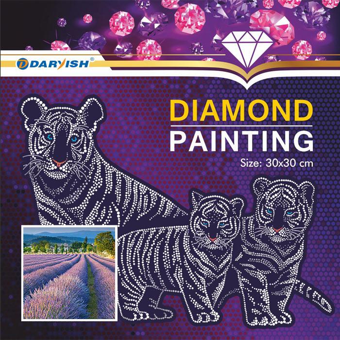 Алмазная живопись 30*30 см, лавандовое поле - фото 7 - id-p196201498