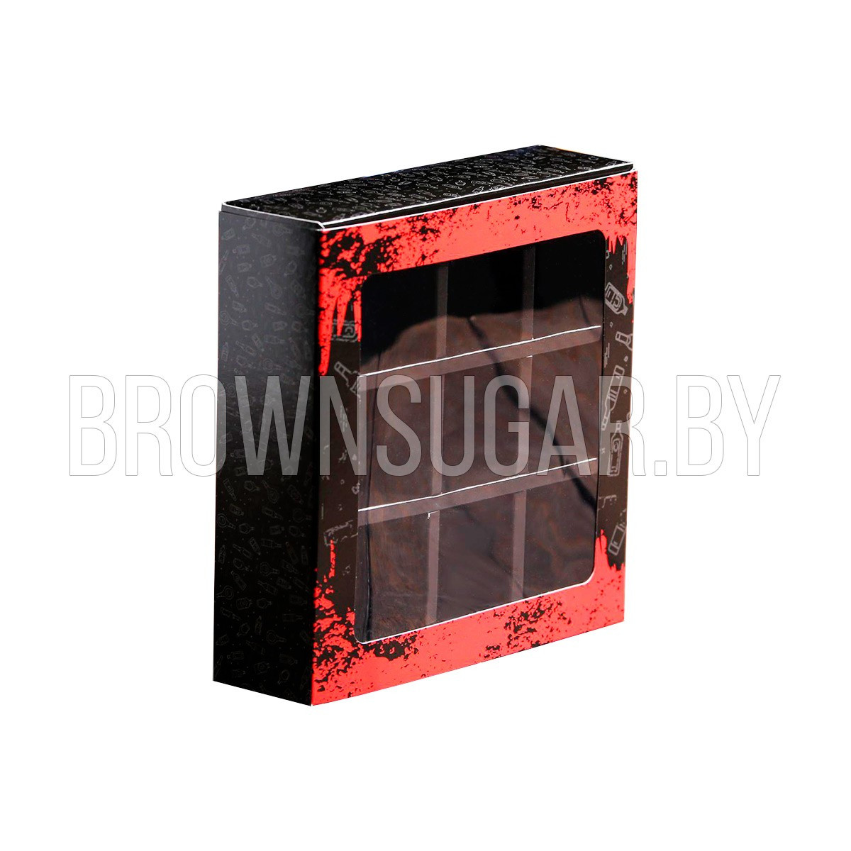 Коробка для 9 конфет с обечайкой Реальный НГ (Россия, 137х137х35 мм) 7119861 - фото 1 - id-p194820050