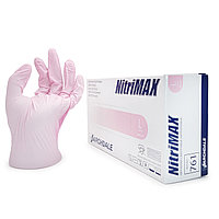 Перчатки одноразовые нитриловые NitriMAX размер L розовые 100шт