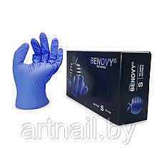 Перчатки нитриловые Benovy, размер S, сиренево-голубые 100 шт/уп. (50 пар)