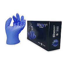 Перчатки нитриловые Benovy, размер XS, S сиренево-голубые 100 шт/уп. (50 пар)
