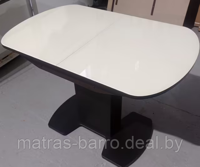 Стол обеденный раздвижной Корсика 120х80 см стекло молочное/венге - фото 1 - id-p153863348