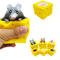 Игрушка антистресс "Мышка в сыре" сквиш (мялка)