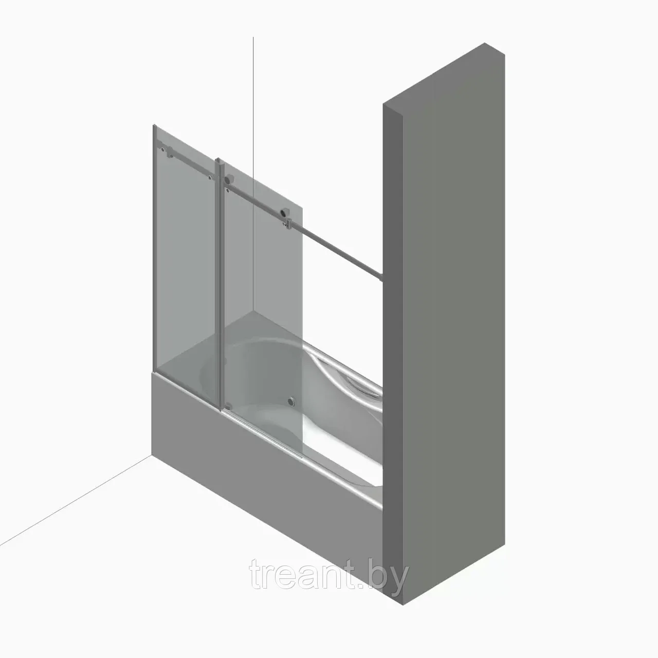 Душевая шторка на ванну Kentucky Curtain - раздвижная
