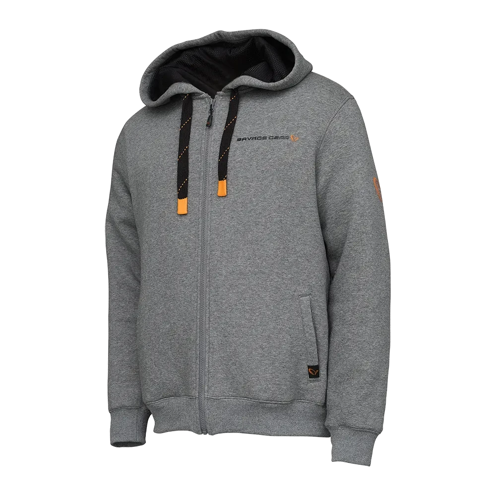 Худи Savage Gear Classic Zip Hoodie L Grey Melange - фото 1 - id-p196216335