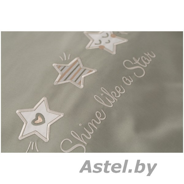 Детское постельное 1,5 спальное Perina Little Star ПК3-07.1 (цвет Олива) - фото 3 - id-p196248703