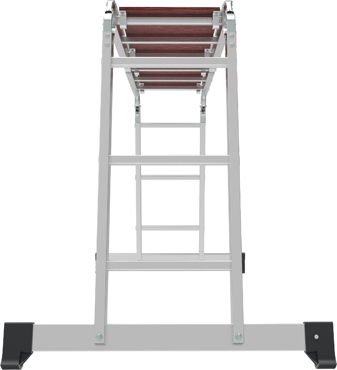 Алюминиевая четырёхсекционная шарнирная лестница-трансформер с помостом, ширина 340 мм NV 1330 1330403 - фото 3 - id-p196258014