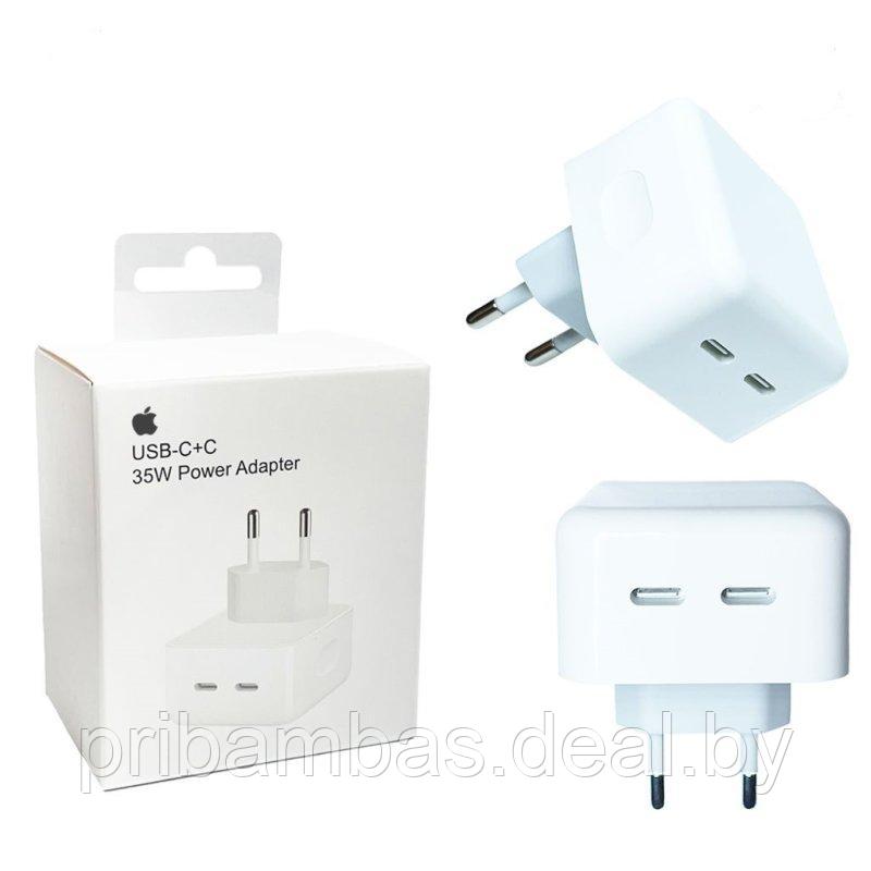 Зарядное устройство (USB блок) Apple MNWM3AM A2571, A2579, Dual USB-C Port Compact, 35W, без кабеля