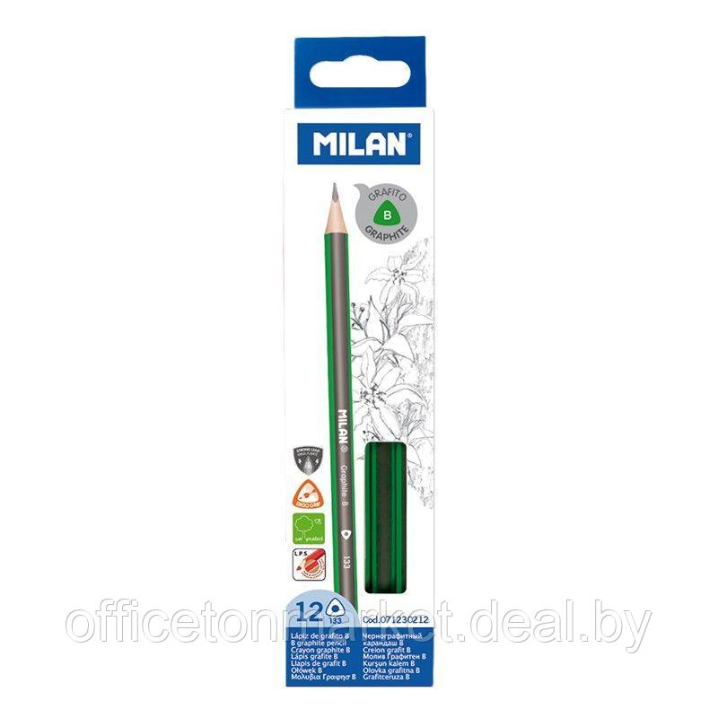 Карандаш простой "Milan", B, без ластика, разноцветный - фото 2 - id-p195611554