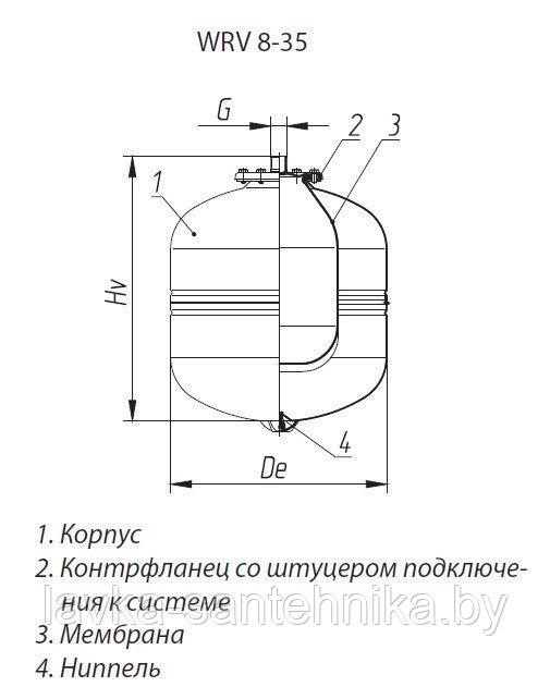 Расширительный бак WESTER WRV 8 литров для системы отопления - фото 2 - id-p196269065