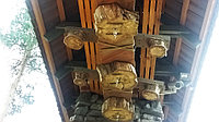 Люстра деревянная рустикальная "Старый Город" на 3 лампы