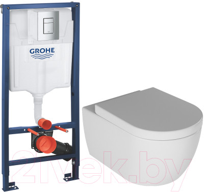 Унитаз подвесной с инсталляцией Quarter Bath Deep Rimless 70DE03054.00.1.3.01 + Rapid SL 38772001