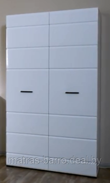 Распашной 2-х дверный шкаф Йорк Империал белый/белый глянец
