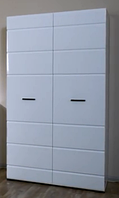 Распашной 2-х дверный шкаф Йорк Империал белый/белый глянец