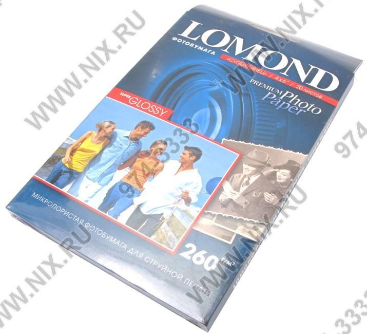 LOMOND 1103131 (A6, 10x15см, 20 листов, 260 г/м2) бумага фото суперглянец