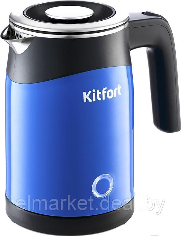 Электрочайник Kitfort KT-639 2 синий, черный - фото 1 - id-p196271305