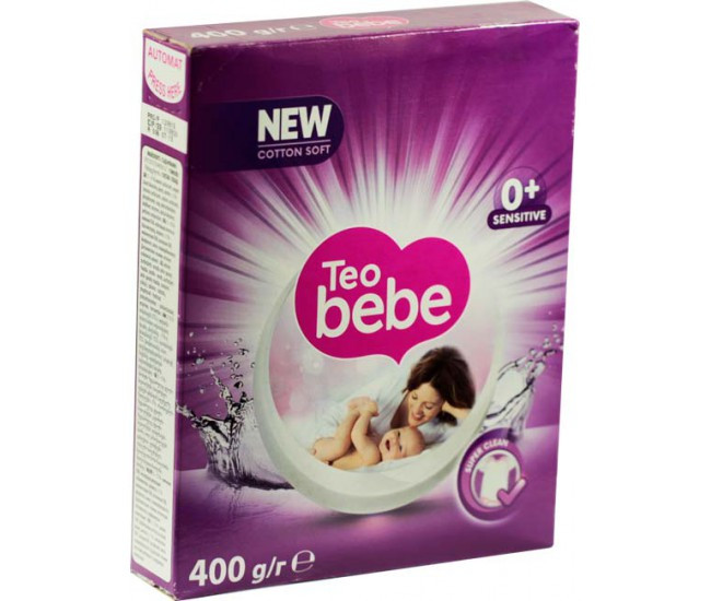 Cтиральный порошок для стирки детских вещей Teo Bebe Cotton Soft Purple automat 400г (Шаранговича25)