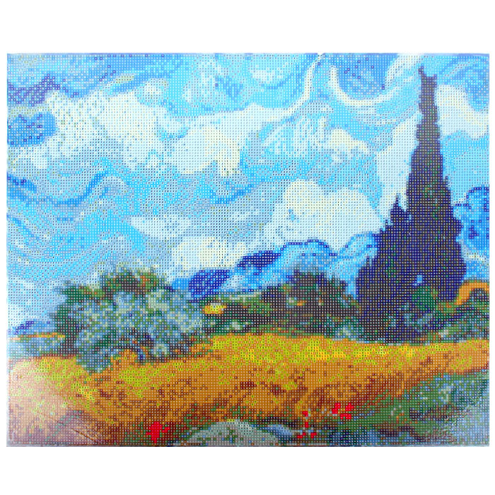 Алмазная живопись 40*50 см, пшеничное поле с кипарисами Винсент Ван Гог - фото 2 - id-p196335092