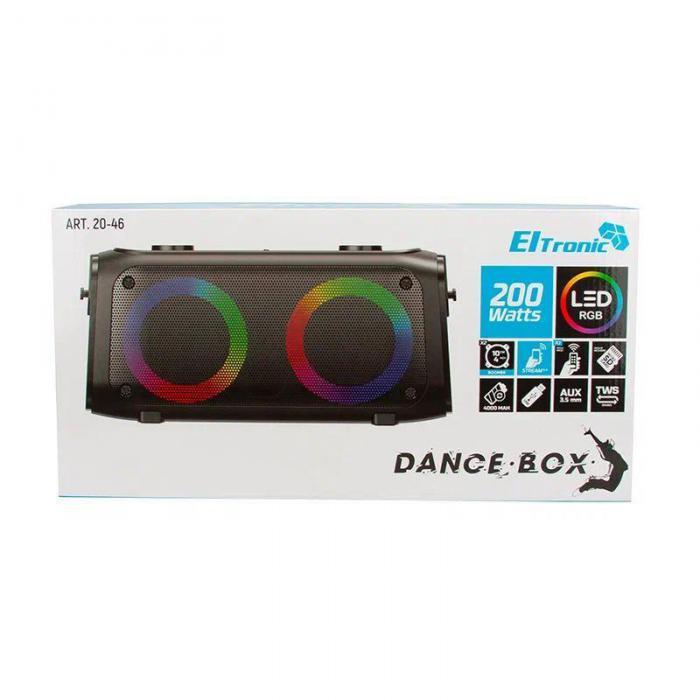 Музыкальный центр колонка бумбокс ELTRONIC 20-46 DANCE BOX 200 аккумуляторная минисистема со светомузыкой - фото 4 - id-p196336805