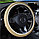 Оплетка - чехол классический на руль автомобиля, экокожа с перфорацией, М 37-39 см Бежевый, фото 6
