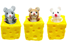 Игрушка антистресс "Мышка в сыре" сквиш (мялка), фото 3