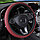 Оплетка - чехол на руль автомобиля классический, экокожа с перфорацией, М 37-39 см Черный с синей строчкой, фото 5