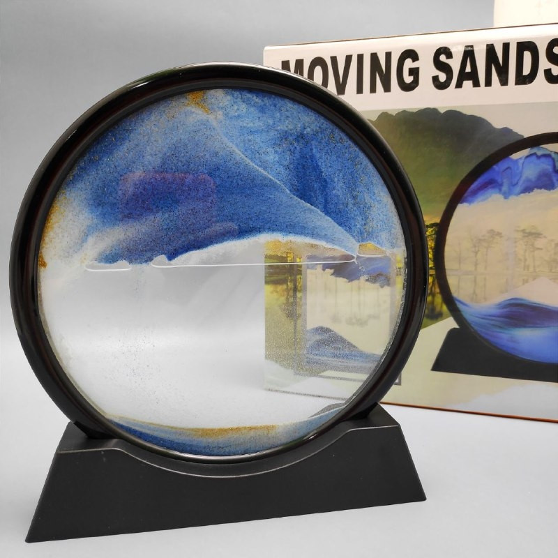 Песочная картина / картина - антистресс, 3D MOVING SANDSCAPES Синяя волна (круглая рамка) - фото 3 - id-p195447872