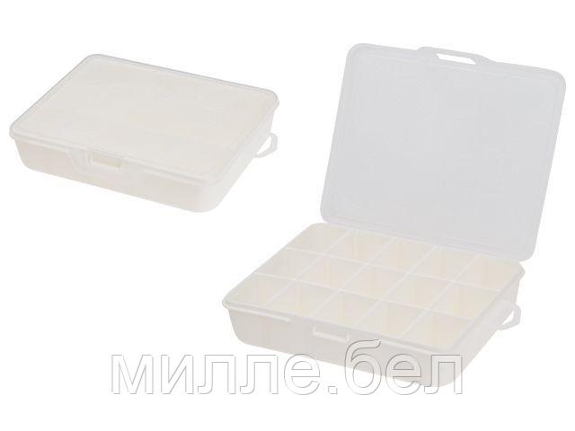 Органайзер для хранения мелочей с разделителями Keeplex Fiori M, 19х16х4,5 см, белое облако, BRANQ